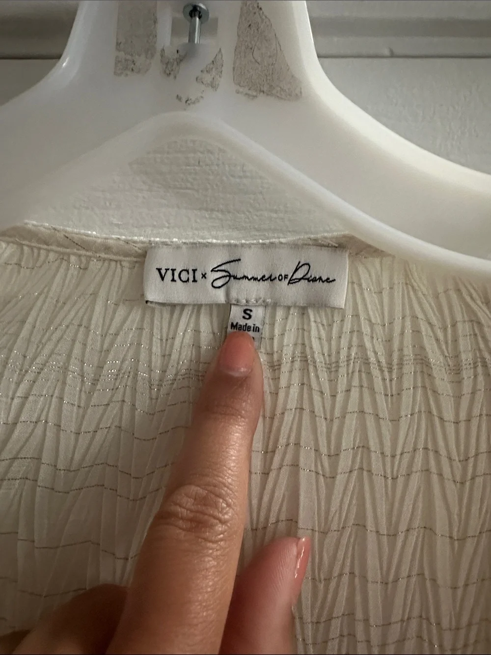 VICI x Summer of Diane Gauzy Ivory Cream Swim Cover Up S Boho Coastal Resortwear